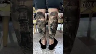 Lighthouse & ship tattoo #tattoo #tattooing #tattooartist #tattoos #tattoolover #blackandgreytattoo
