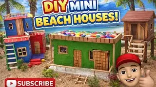 I Built a MINI BEACH HOUSE from Popsicle Sticks 😱🏖️#vfuho #miniature #viralvideo #