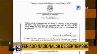 Feriado del martes 29 de setiembre se mantiene