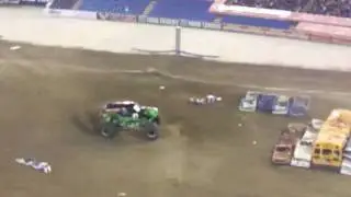 grave digger doing victory donut