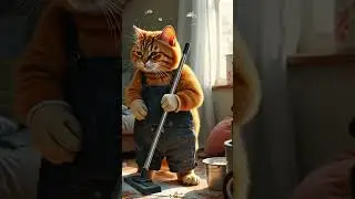 Ai animated Cat room clean  funny video #pets #funny #wildlife
