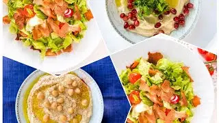 So Easy lebanese mazza Fattoush, Baba ghanoush, Hummus  #ramadan2023