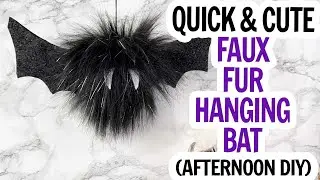 Faux Fur Halloween Bat / Flying Bat for Halloween Decor / Faux Fur Craft Ideas / Cute Halloween DIY