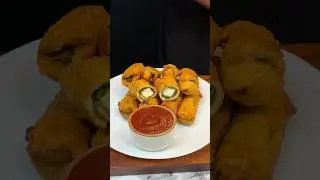 Palak Paneer Bread Roll ASMR Cooking #shorts #food #cooking #asmr #recipe #crunchytreats