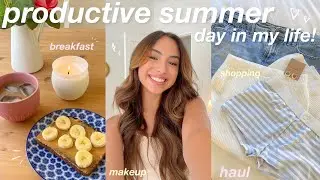 PRODUCTIVE SUMMER DAY IN MY LIFE! ☀️ cleaning, shopping, haul, summer school, etc