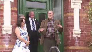 Stephen Fry unveils Georgette Heyer Blue Plaque