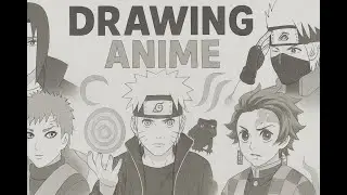 Naruto, Itachi, Gaara, Kakashi & Tanjiro Full Drawing ✨ | 25-Min Anime Sketch | Step-by-Step Art