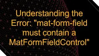 Understanding the Error: 