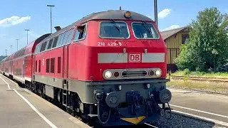Tb 11 Sound von 218 429 und die Biberbahn im Bahnhof Mengen