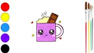 How To Draw A Hot Chocolate Tea Cup | Tea Cup Drawing Easy Step By Step | Tea Cup Drawing For Kids 