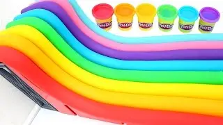 Play Doh Rainbow Slide DIY Kids Playground Learn Colors Mighty Toys Play Doh