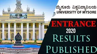 Entrance Result Published | University of Mysore | Admission 2020