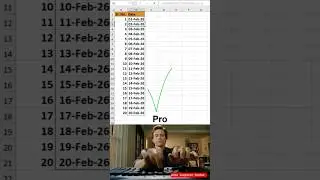 How To Generate Serial Number and Dates in Excel ।। Noob Vs Pro Ms Excel #ytshorts #excel #trend