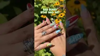Bad Bunny DTMF Nail Art! #badbunny #badbunnynailart #dtmf #puertorico #nailart #nails
