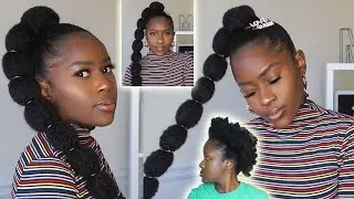 How to do a Super Long Bubble Ponytail On Short 4C Natural Hair!!! Trendy Style|Mona B.