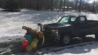 Snow plow vs balloons