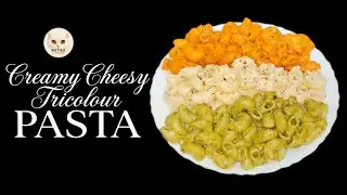 SPECIAL TRICOLOUR CREAMY CHEESY PASTA 🍝😋 NO FOOD COLOUR I RECIPE @MiyazKitchen #pasta #republicday 