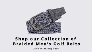 Men's Braided Golf Belt: Navy Striped