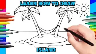 HOW TO DRAW AN ISLAND step by step drawing tutorial #howtodraw #drawingtutorial #island