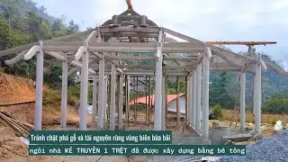 Ngôi nhà 1 Trệt rộng 120m2 tại Lạng Sơn. Trốn 2 cột cái, có Bếp ăn và sảnh trước siêu đẹp