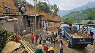 FULL VIDEO: Construction continues, installing support beams, pouring concrete for the roof.