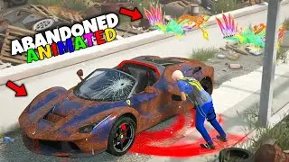 Restoring an ANIMATED RGB FERRARI SUPERCAR in GTA V! (Insane Light Effects)