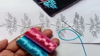Hand embroidery easy sleeve design for kurti and blouse|sleeves embroidery design for blouse kurti