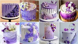 Beautiful White And Purple Cake Design/White And Purple Cake Decorations Ideas/Birthday Cake Design