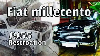 1955 model Fiat Millecento 1100 petrol engine old car 68years back full Restoration