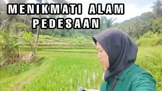 Menikmati alam pedesaan perjalanan siang hari tapi tetap sejuk 