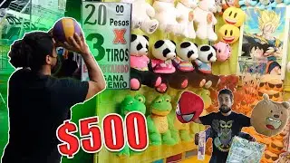$500 PESOS en los juegos de LA FERIA | Venciendo JUEGOS IMPOSIBLES de FERIA