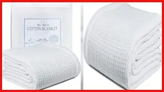 TreeWool 100% Cotton Thermal Blanket - 440 GSM Soft Premium Breathable All-Season Blanket in Waffle