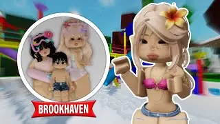 FUI PARA UM PARQUE AQUÁTICO COM MEUS FILHOS 💕no BROOKHAVEN RP 🏠