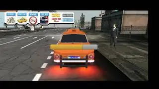 orange taxi drive