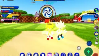 Me and my sister playing sonic speed simulator on Roblox 