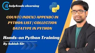 #15 count() index() append() in python List | Collection datatype in python | 