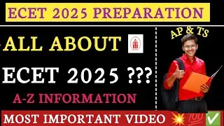 ALL ABOUT ECET 2025 | SYALLABUS PLAN | PREPARATION TIPS #apecet2025 #tsecet2025#ecet2025
