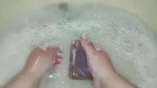 Мыление хозяйственного и дегтярного мыла. ASMR