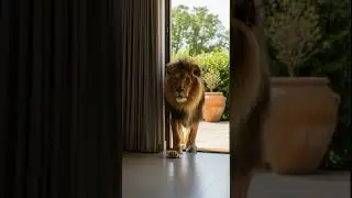 A LION Just Walked Into Their Backyard! 😱🦁 Unbelievable Close Encounter #wildlife #lion #nature