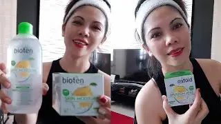 BEAUTY PRODUCTS REVIEW BIOTEN MOISTURIZING GEL CREAM AND BIOTEN MICELLAR WATER FACIAL CLEANSER!!
