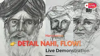 Bina Detail ke Smooth & Realistic Drawing kaise kare? | Rapid Sketch | Live day-5