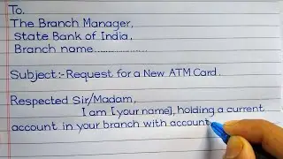 Application for a New ATM Card | Calligraphy Master Rakib