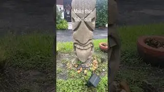 Easy Tiki Totem statue tutorial #tiki #diyprojects  #tikibar #gardenart #concreteprojects #shorts