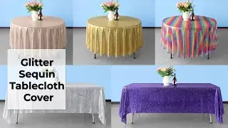 13 Shiny Sequin Glitter Table Cloth Cover for Birthday Wedding Party Festival & Celebration Events