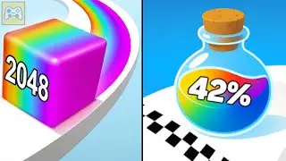 Jelly Run 2048 vs Liquid Ball Run ✦ ASMR Gameplay Android iOS • 2048 Number Merge Race Games