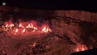 A natural gas crater, Darvaza, Turkmenistan April 2025