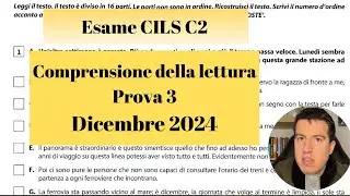 Esame CILS C2 Dicembre 2024 -  Prova 3 di comprensione della lettura