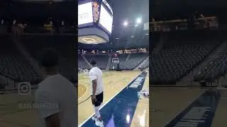 Jamie Foxx throws a football full court and makes it in the hoop 🔥