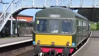 Metro-Cammell DMU arrives at Weybourne