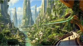 Infinite Utopian Skylines – Live Solarpunk Visions & AI Worlds Scapes 🌱
